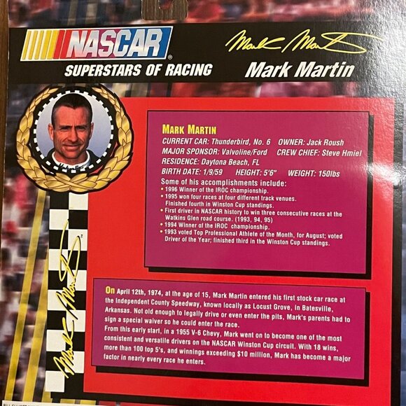 Mark Martin Superstars Of Racing Nascar Figure Set 1997 Card Figure Car Stand - Picture 5 of 10